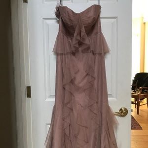 Alfred Angelo long blush tulle prom dress